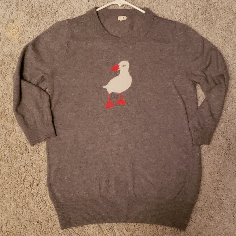 J. CREW Duck Intarsia sweater size M